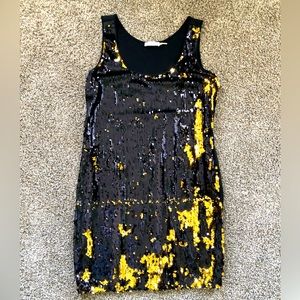 Calvin Klein Black and Gold Sequence Dress
